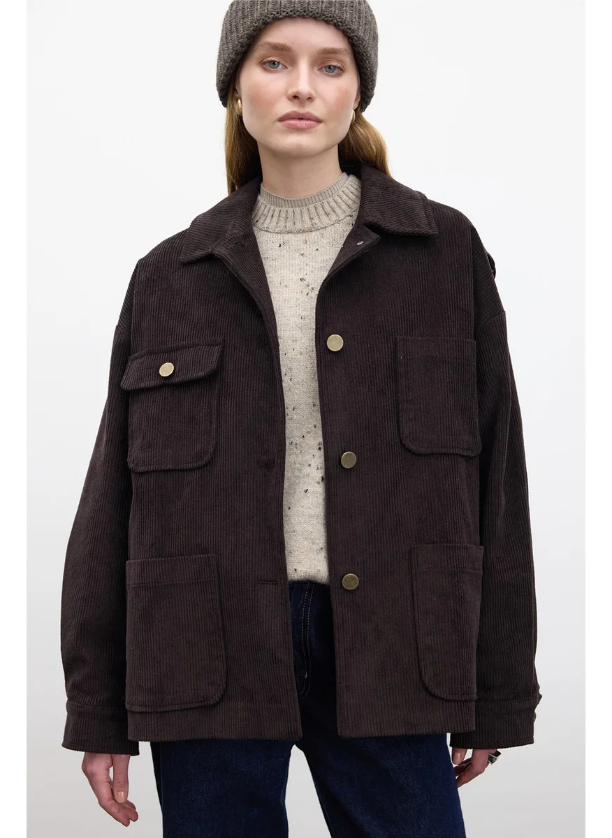 Manuka Corduroy Oversize Jacket Bitter Coffee