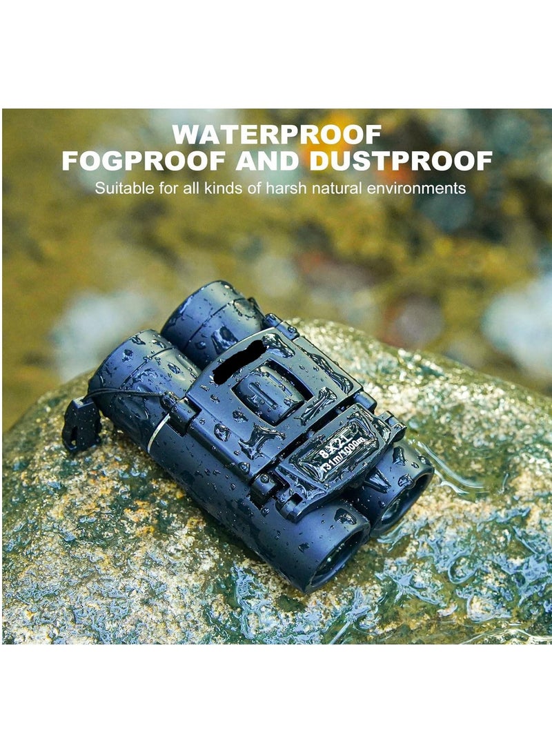(Black) - 8x11 Compact Zoom Binoculars Folding HD Powerful Mini Telescope Black - Image 4