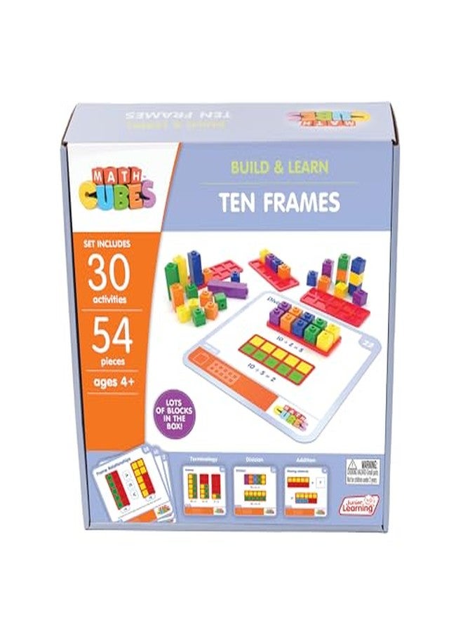 Junior Learning: Mathcubes - Ten Frames - 30 Activity Set, Build & Learn, Blocks & Boards Hands On Math, Developmental & Education Set, Kids Ages 4+ - Image 2