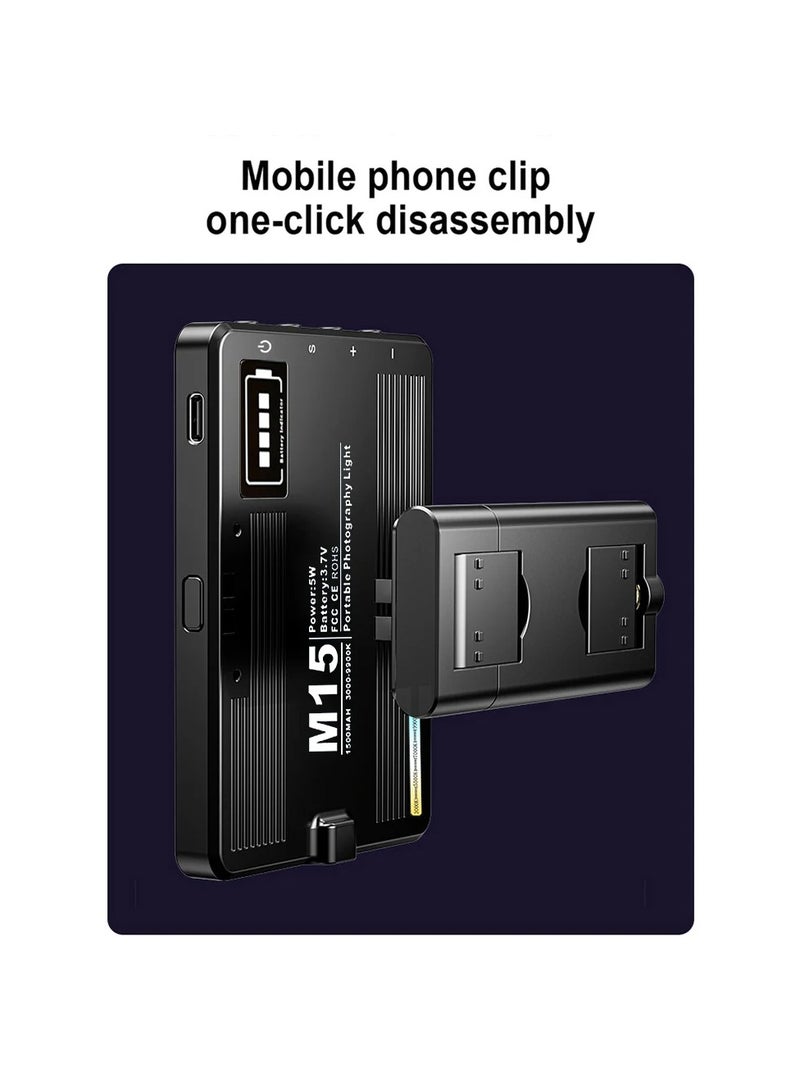 M15 5W Photography Lamp Pocket LED Light Phone Holder Clamp And Cold Shoe For Live Streaming  - Image 2