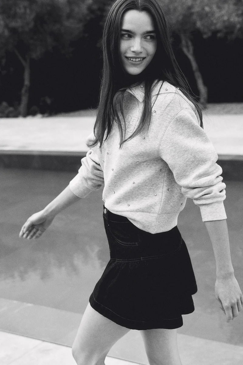 H&M Embellished scuba rugby shirt