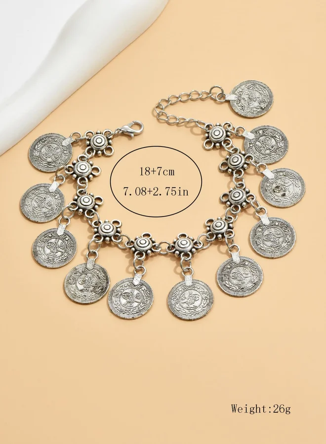 Take Two  Silver Coin Charm Anklet for Women | Best Price UAE