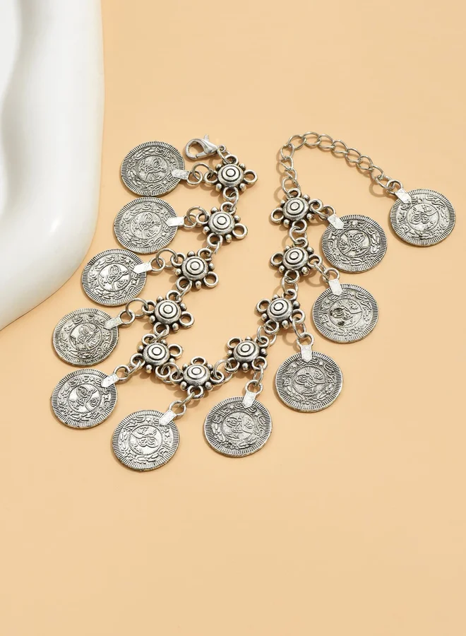 Take Two  Silver Coin Charm Anklet for Women | Best Price UAE