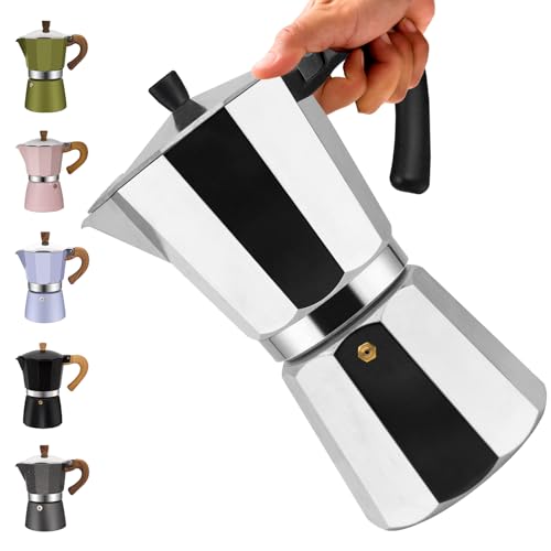 Vaolvpant 12 Cup Aluminum Moka Pot Classic Stovetop Espresso Coffee Maker 600ml 20oz Coffeemaker Percolator Mocha Pot Greca Coffee Maker Cafe Makers for Italian and Cuban Caf Brewing Silver - Image 1