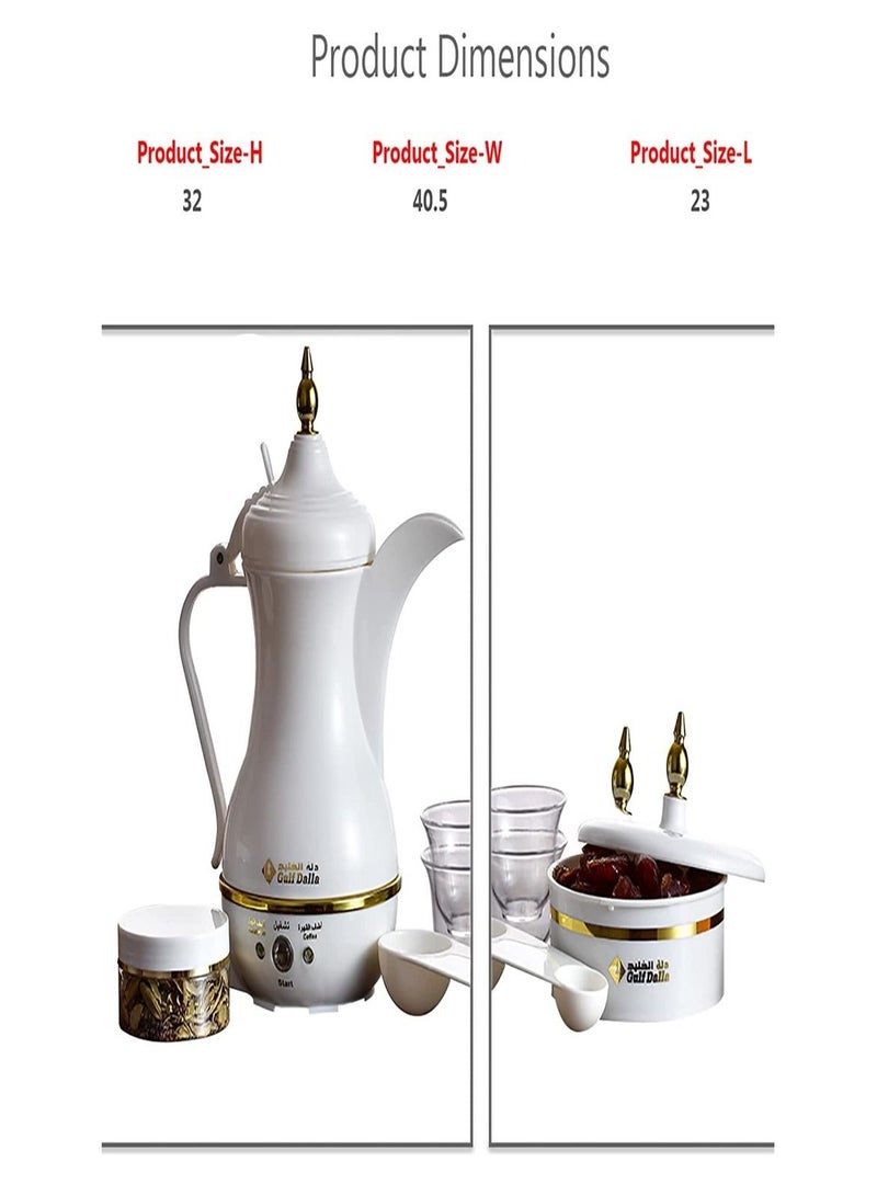 غالف دالا ماكينة صنع القهوة سعة 400 مل GA-C9842B أبيض / ذهبي - Image 4