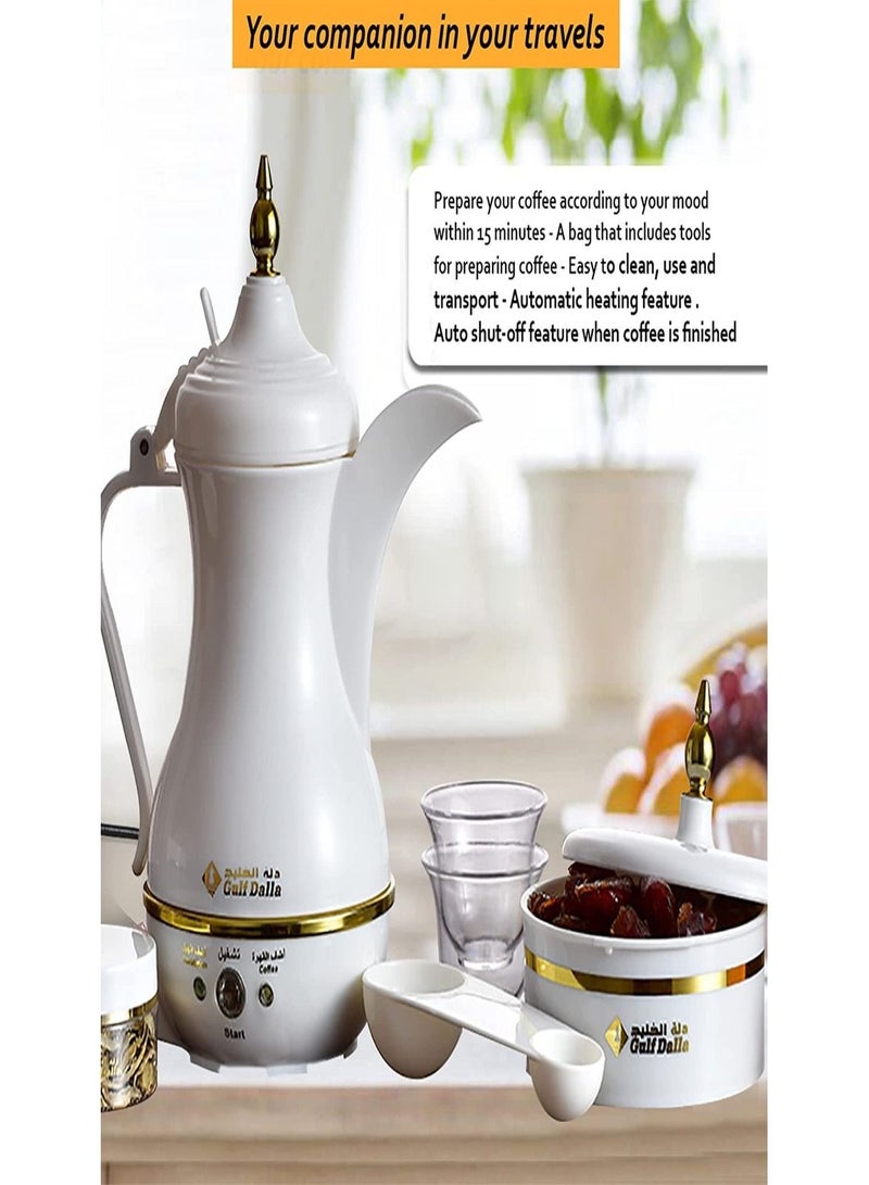 غالف دالا ماكينة صنع القهوة سعة 400 مل GA-C9842B أبيض / ذهبي - Image 5