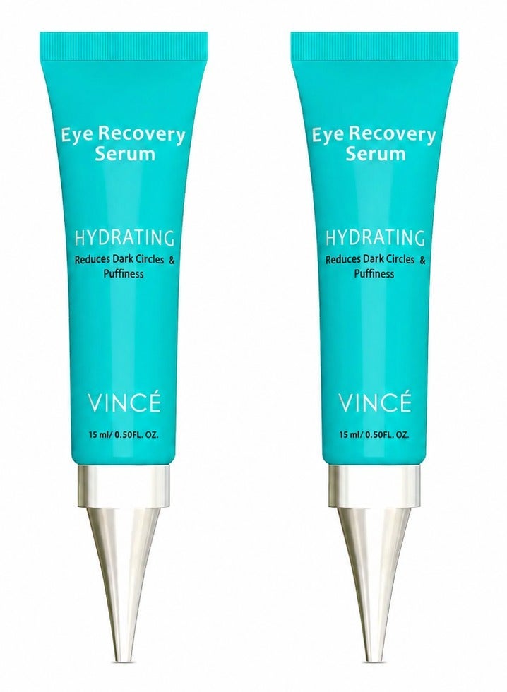 VINCE Eye Recovery Serum – Deal – Advanced Formula to Reduce Dark Circles, Puffiness, Eye Bags & Deep Fine Lines – Boosts Collagen, Brightens & Hydrates Under Eye Area – Makeup-Friendly, 15ml Each - Image 1