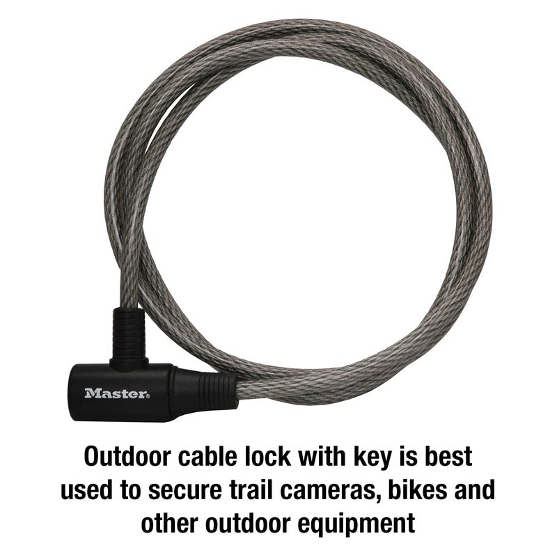 Master Lock Cable Lock, Keyed Bike Lock, 6 ft. Long, 8154DPF - Image 2