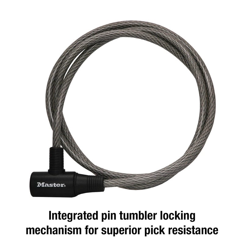 Master Lock Cable Lock, Keyed Bike Lock, 6 ft. Long, 8154DPF - Image 3