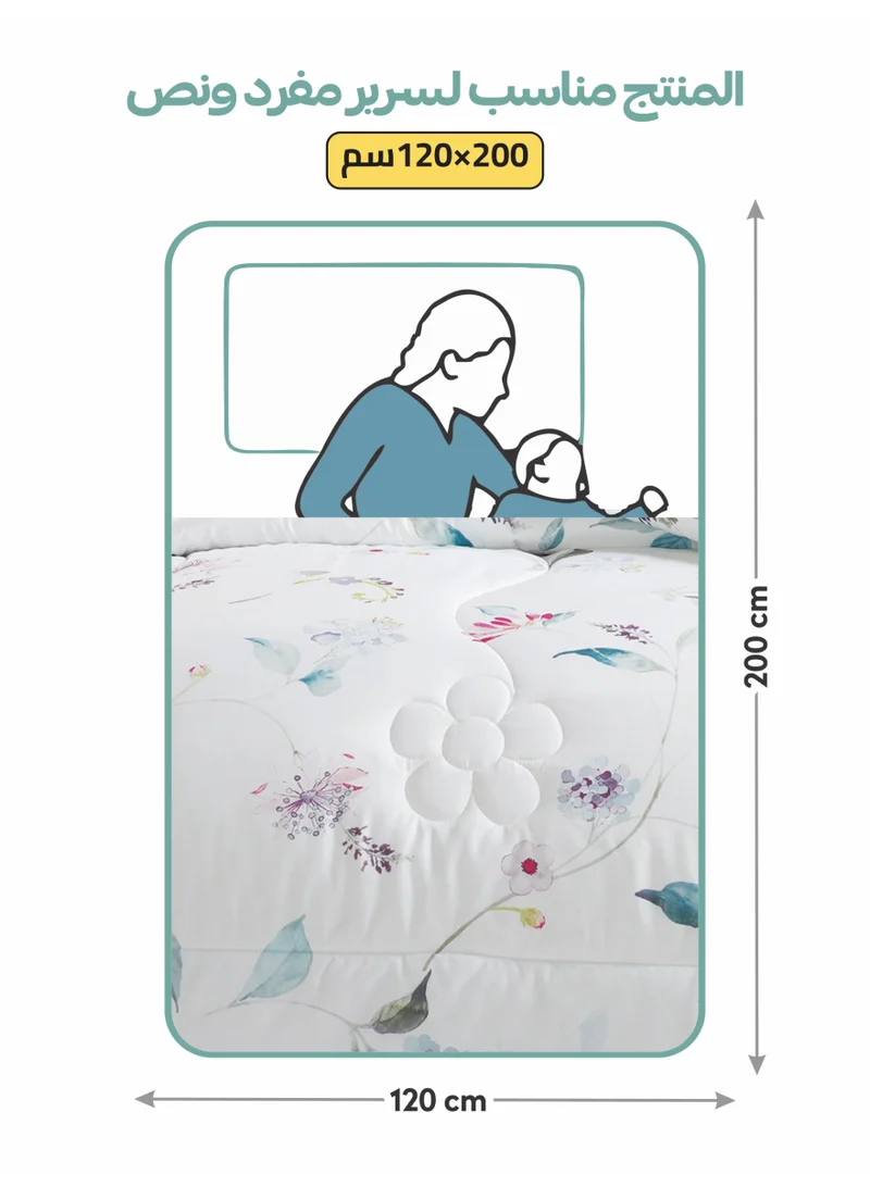 Donetella Bedding Comforter Set, twin Size Fits 120x200 cm - 4-Pcs Digital Print Quilted Bed Set, Microfiber Fabric - 1 Comforter, 1 Fitted Sheet, 1 Pillow Shams, 1 Pillowcases.