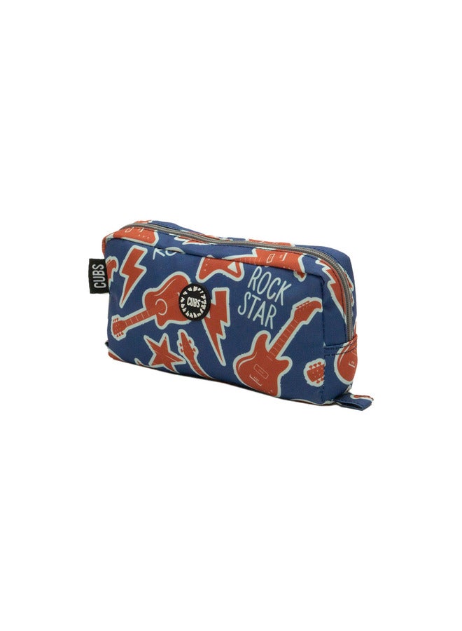 CUBS Guitar Print Waterproof Pencil Case Pouch With Zip Closure - Image 2