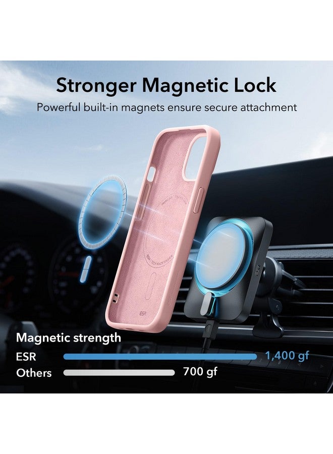 ESR ESR for iPhone 15 Case with MagSafe, Supports Magnetic Charging, Slim Liquid Silicone Case, Shock Absorbing, Screen and Camera Protection, Cloud Series, Pink  - Image 2
