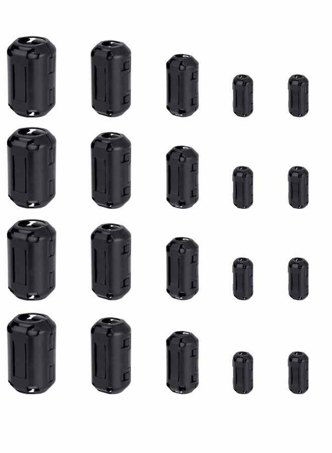 Clip-on Ferrite Magnet Core Ring Nickel-zinc Toroidal Ferrite Choke Noise Suppressor Inner Diameter 3.5 5 7 9 13 mm EMI RFI Filter for Power Cord USB Audio Network Video Radio Cable（20PCS ）  - Image 1
