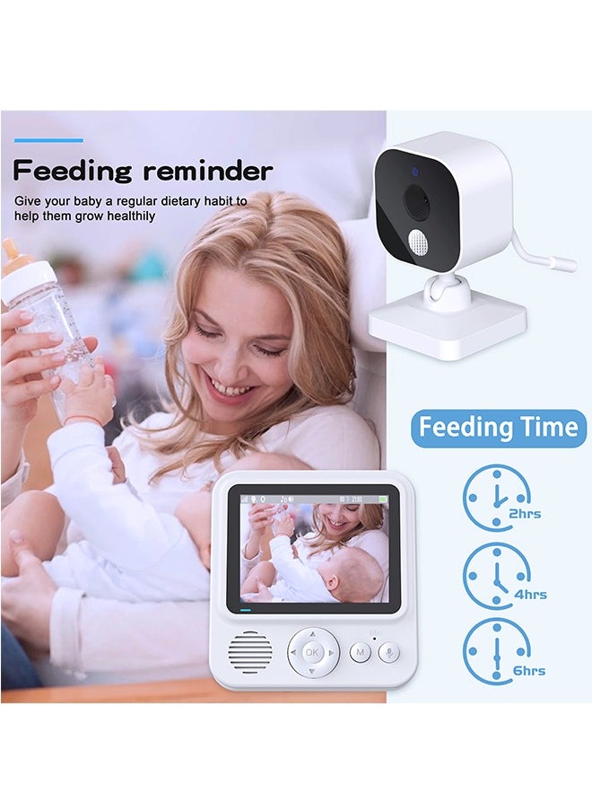 Demine - Baby Monitor with Camera and Audio LCD Wireless Baby Monitor With Night Vision Two-Way Talk Baby Monitor No WiFi Nanny Security Night Vision Temperature Sleep Camera baby monitor With Night Vision, Room Temperature Monitoring High Sensitivity Microphone and Speaker with Night Light - Image 1
