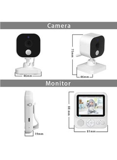 Demine Baby Monitor with Camera and Audio LCD Wireless Baby Monitor With Night Vision Two-Way Talk Baby Monitor No WiFi Nanny Security Night Vision Temperature Sleep Camera baby monitor With Night Vision, Room Temperature Monitoring High Sensitivity Microphone and Speaker with Night Light  - Image 5
