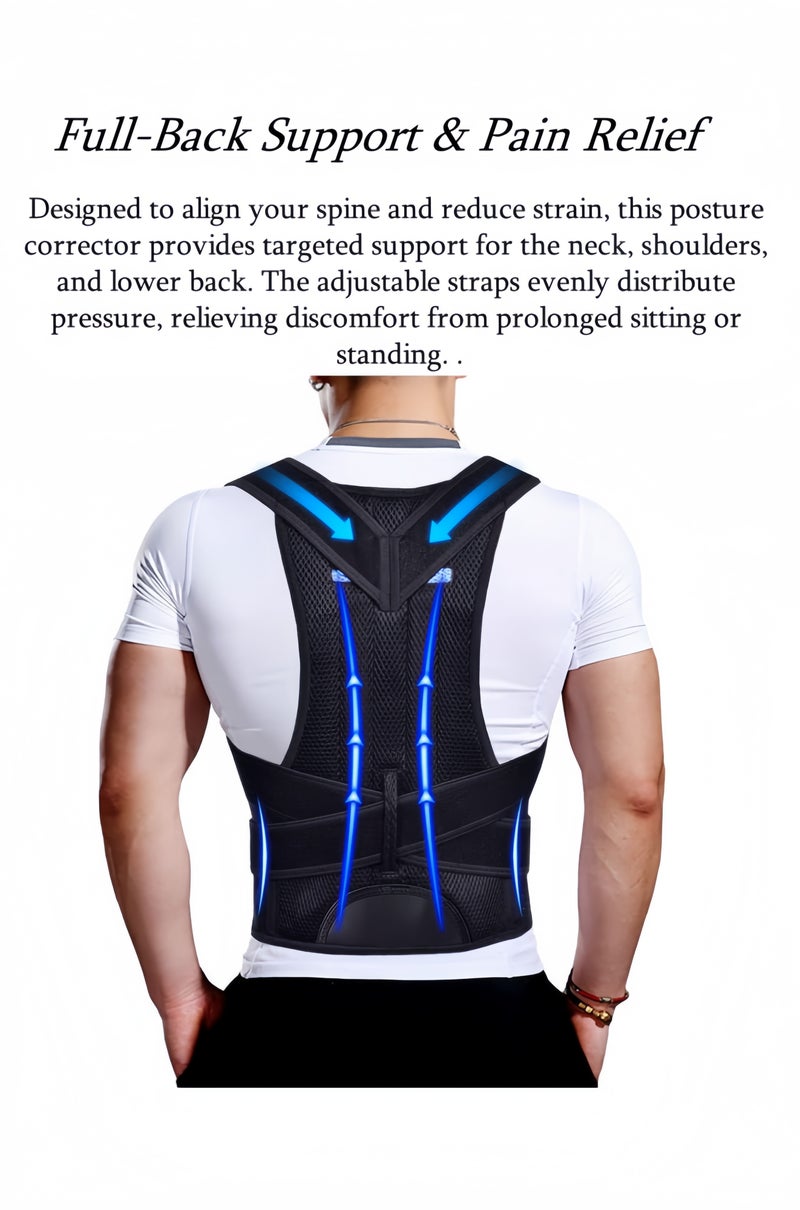 HALAMODO Posture Corrector Back Brace for Men and Women, New Version Lumbar Support for Posture Improving and Pain Relief, Full Back Support for Neck, Shoulder, Waist Pain - Image 3