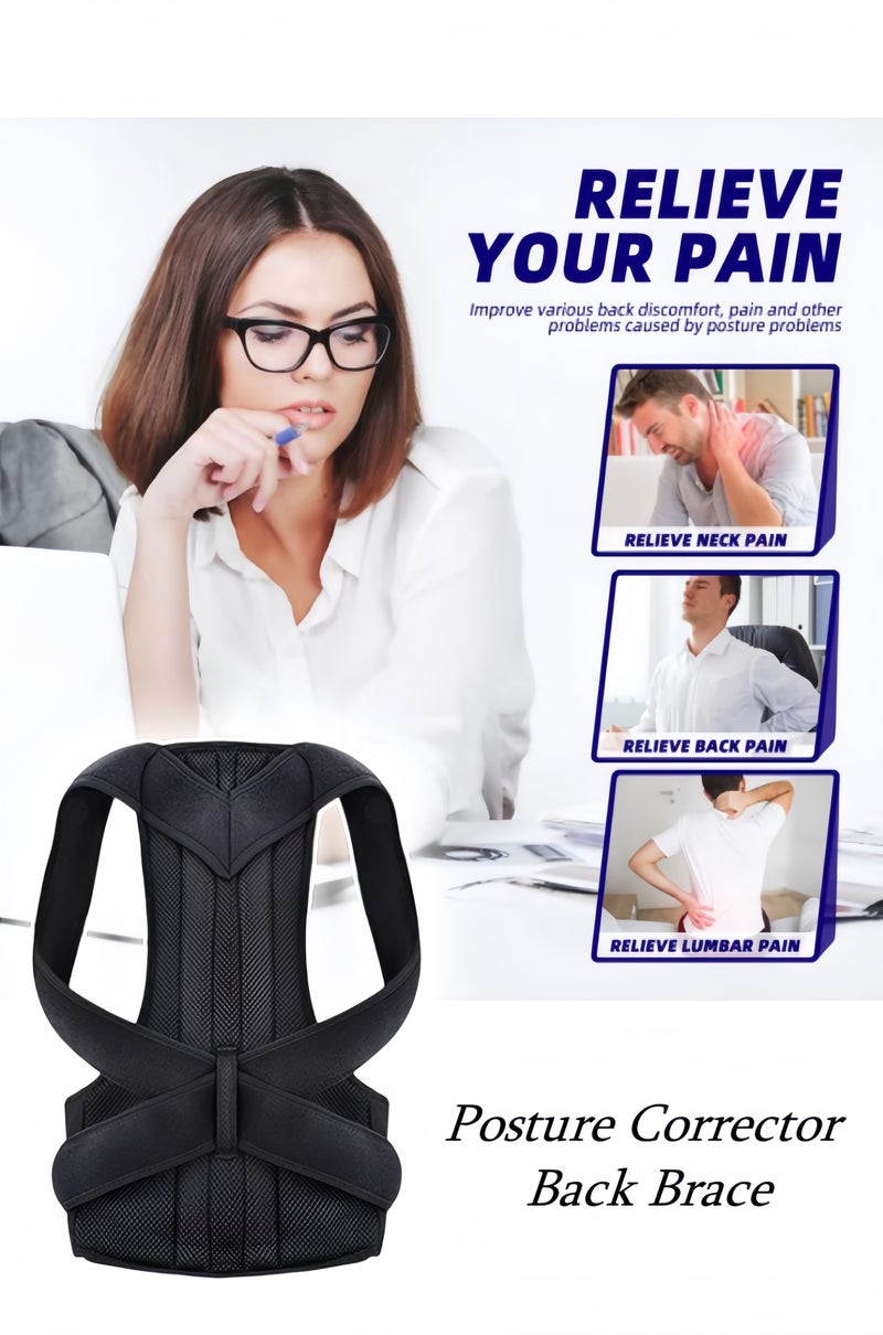HALAMODO Posture Corrector Back Brace for Men and Women, New Version Lumbar Support for Posture Improving and Pain Relief, Full Back Support for Neck, Shoulder, Waist Pain - Image 4