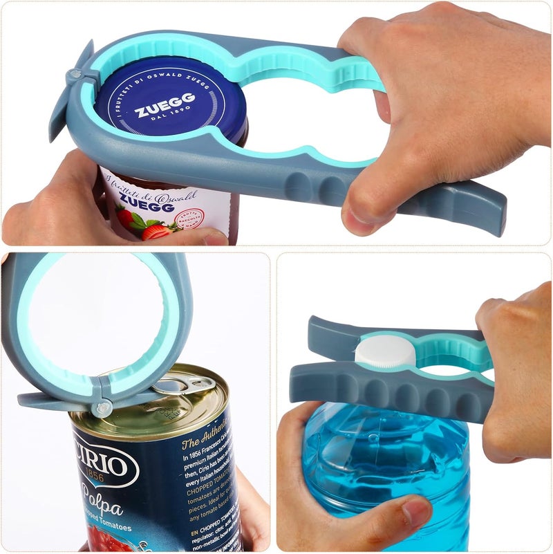 Wolnivi Jar Opener for Weak Hands, Seniors with Arthritis, Bottle Opener to Remove Stubborn Lids, Mutil Can Opener Gripper for Anyone with Low Strength (Blue and Grey) - Image 3