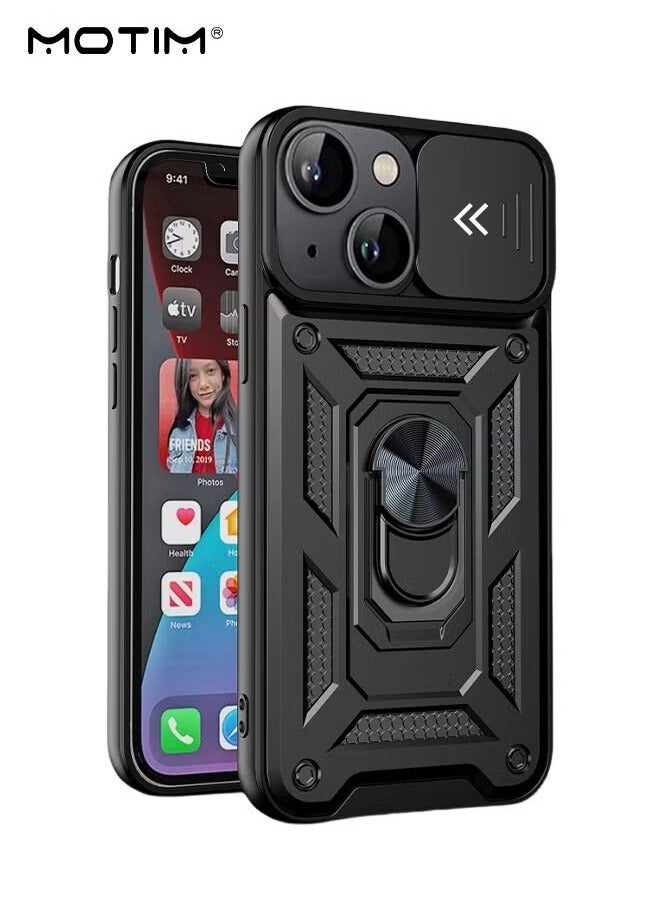 Motim iPhone 15 Armor Armor Case with Slide Camera Cover, Phone Case Cover for iPhone 15 with Magnetic Car Mount Holder, MLT Grade Protection Heavy Duty Kickstand - Image 1