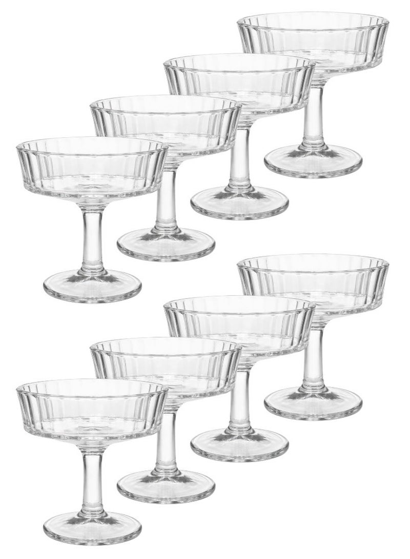 القناص طقم زبادي حلا 8 قطع من الكريستال الفاخر بقاعدة أنيقة | أكواب تقديم للحلى وايس كريم والفواكه - Image 1