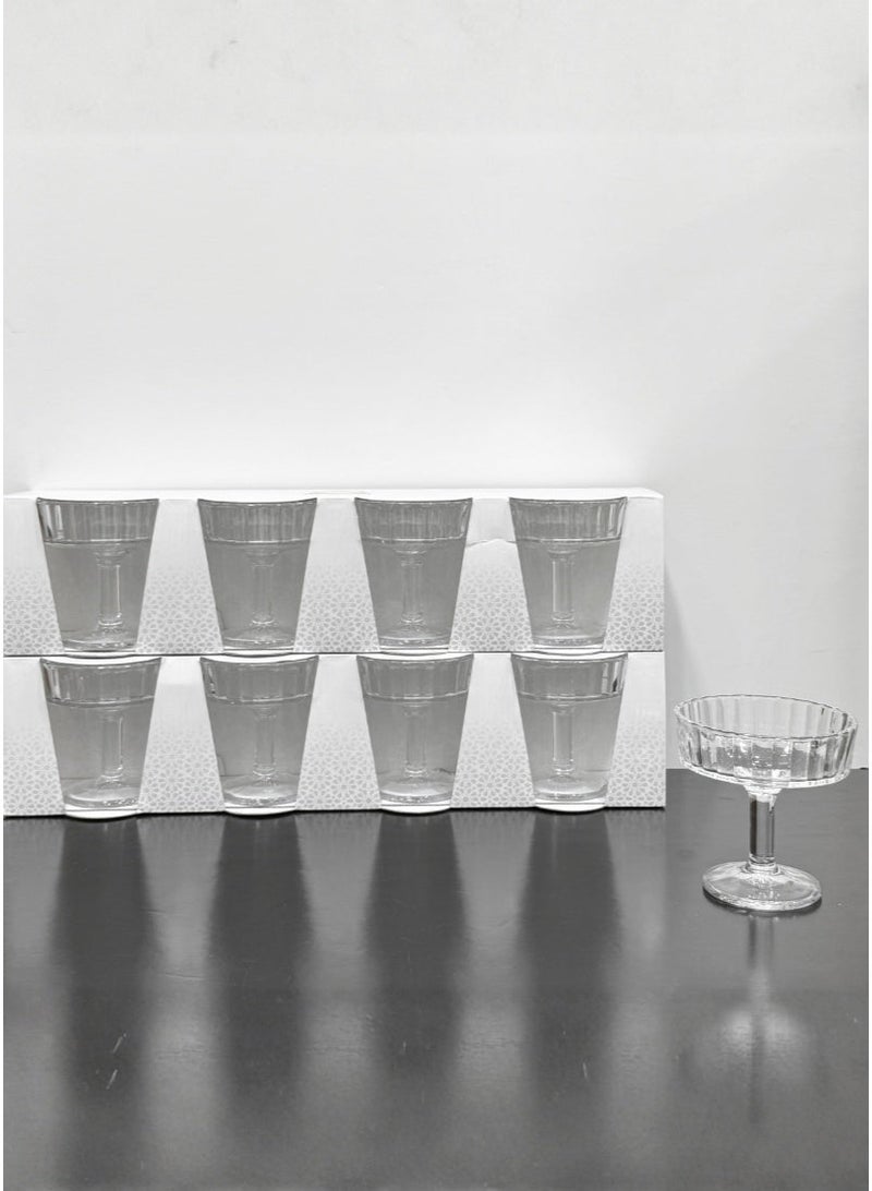 القناص طقم زبادي حلا 8 قطع من الكريستال الفاخر بقاعدة أنيقة | أكواب تقديم للحلى وايس كريم والفواكه - Image 4