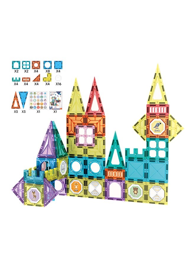 58pcs Magnetic Building Blocks Set, DIY Creative Magnetic Building Tiles with Stickers, Suitable for Creative Construction and Educational Play  - Image 1
