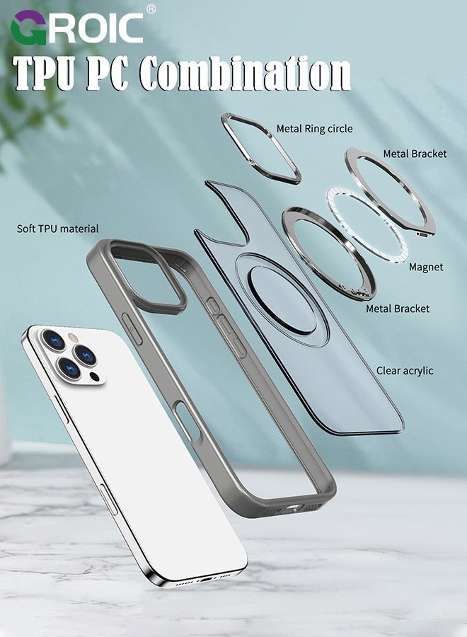 GROIC Designed for iPhone 16 Pro 6.3 Inches Case with Magnetic Invisible Stand, Shockproof Slim Translucent Matte inches, Drop Protection Phone Compatible MagSafe  - Image 4