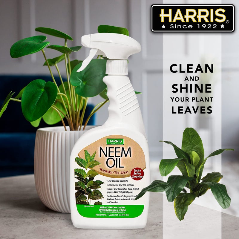 HARRIS Neem Oil Spray for Indoor and Outdoor Plants, Cold Pressed Ready to Use, 20oz - Image 2