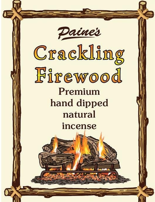 PAINE'S 20 Sticks 11" Crackling FIREWOOD Hand Dipped Natural Incense by Paine's Premium Fragrance - Image 1