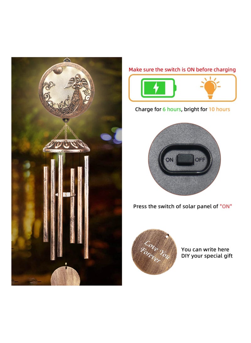 Solar Lights Wind Chimes Memorial Wind Chime Solar Lights Soothing Melodic Tones for Memorial Wind Chimes is Best, Gifts for Women, Mother, Home Decor Garden Patio - Image 4