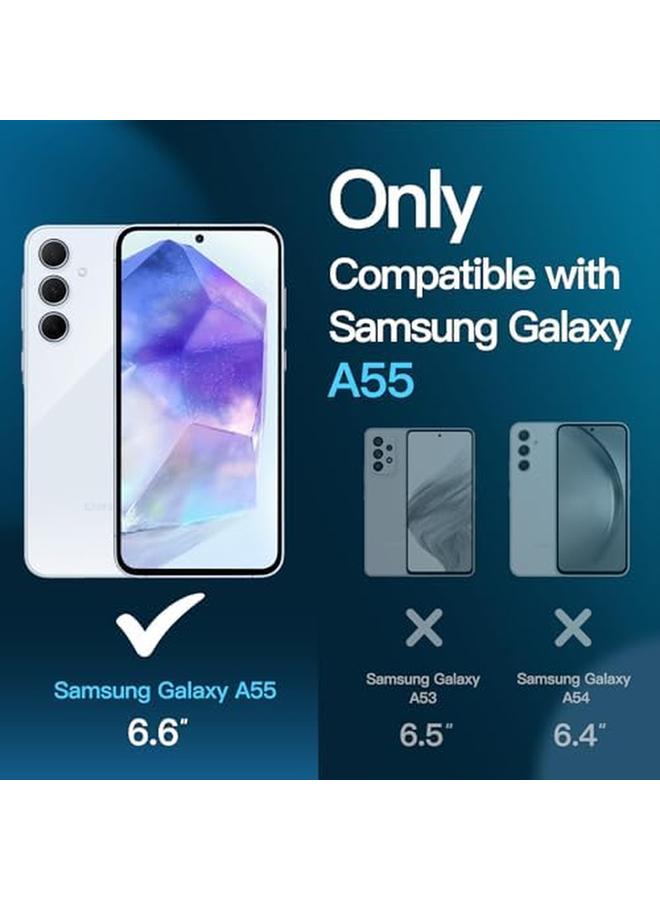 جي تيك واقي شاشة لهاتف سامسونج جالكسي A55 5G مقاس 6.6 بوصة، طبقة زجاجية مقواة 9H، مضادة للخدش، شفاف عالي الدقة، عبوة من 3 قطع - Image 2