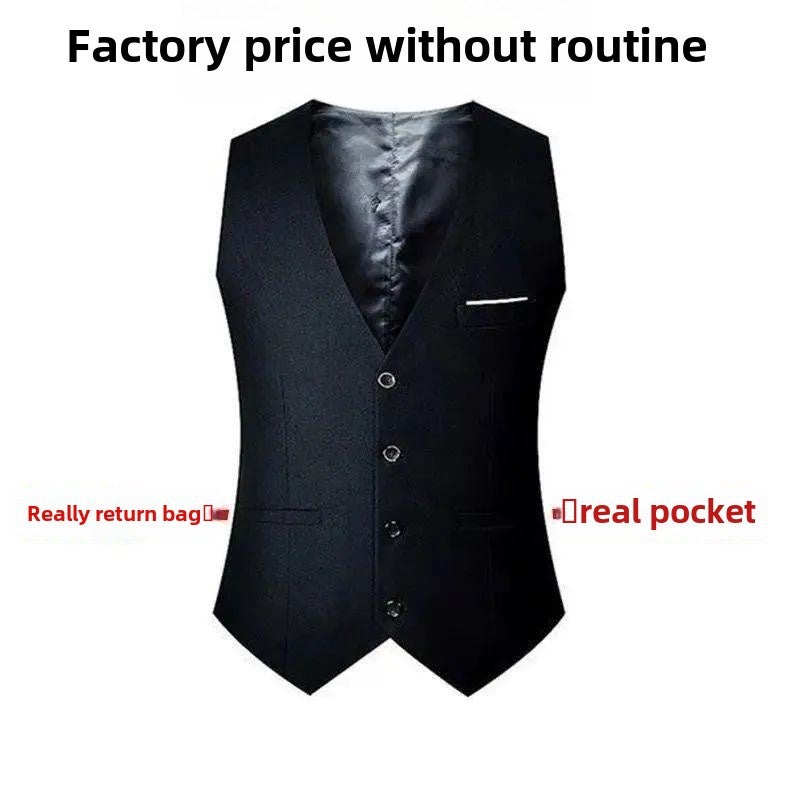 Suit Vest Summer Thin Non-ironing Korean Style Slim-fit British Fashion Vest Casual Professional Dress Vest Mens Horse Clip Light gray  - Image 2