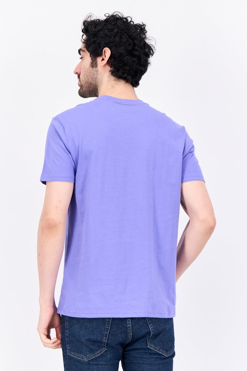 GAP تي شيرت رجالي بأكمام قصيرة و ياقة دائرية، بنفسجي فاتح - Image 2