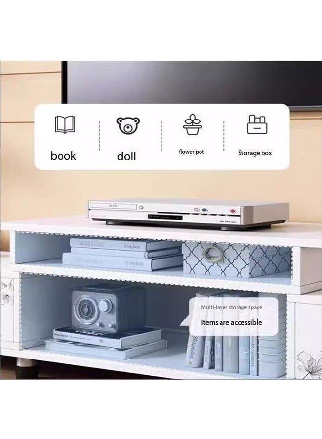 Television Stand, Modern TV Table, TV Bench TV Unit Open TV Cabinet with Storage Shelves Multifunctional TV Desk for Entertainment Center Gaming Media Home Living Room - Image 3