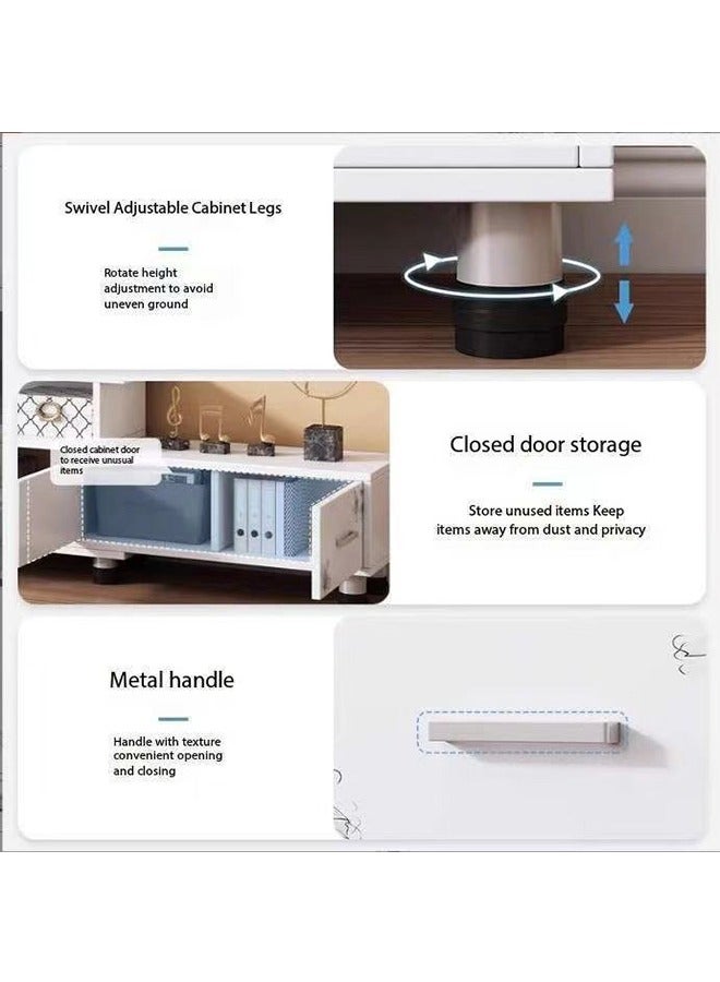 Television Stand, Modern TV Table, TV Bench TV Unit Open TV Cabinet with Storage Shelves Multifunctional TV Desk for Entertainment Center Gaming Media Home Living Room - Image 4
