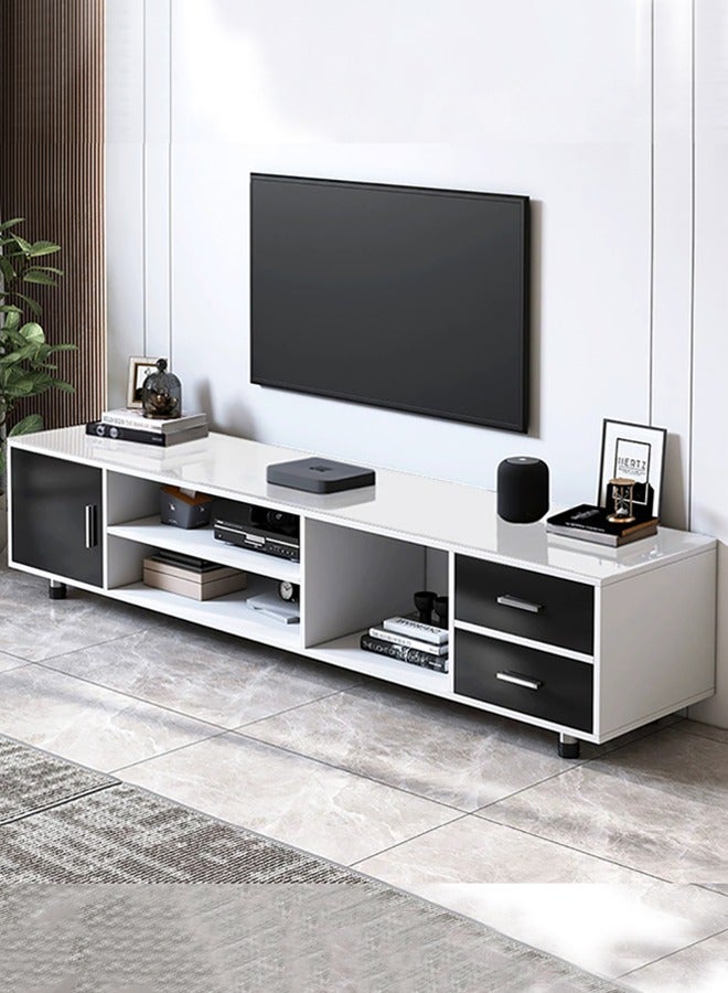 Television Stand, Modern TV Table, TV Bench TV Unit Open TV Cabinet with Storage Shelves Multifunctional TV Desk for Entertainment Center Gaming Media Home Living Room - Image 1