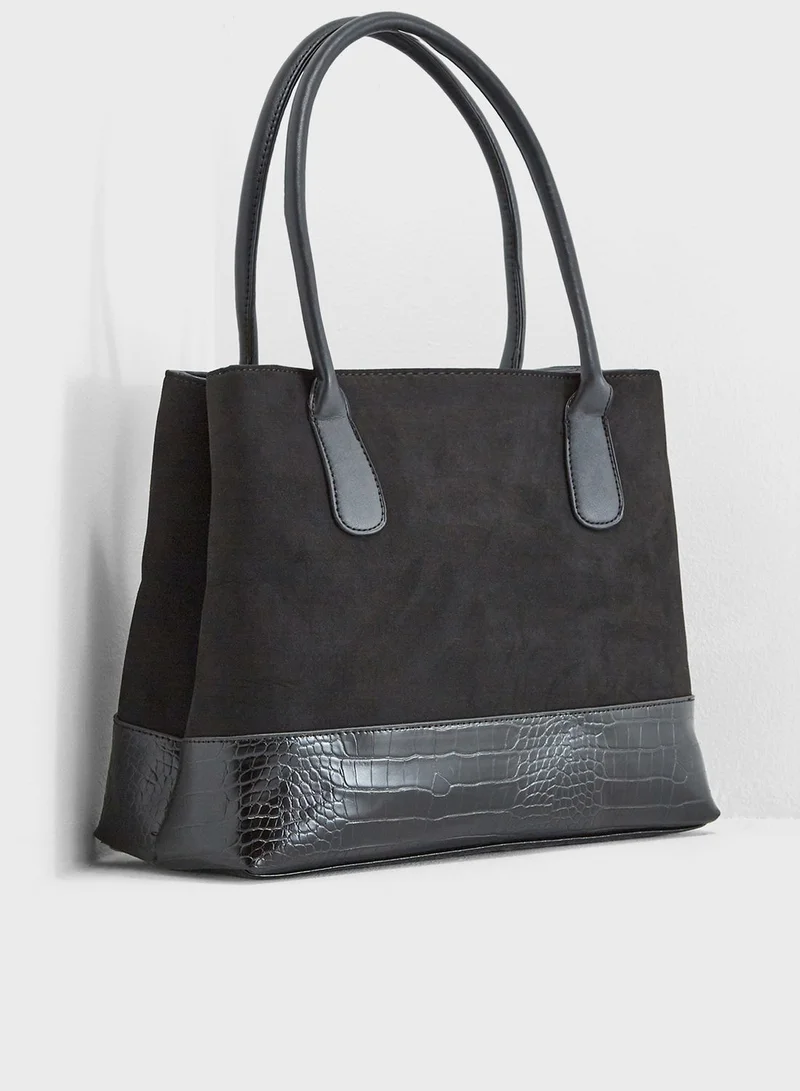 DOROTHY PERKINS Crocodile Panel Tote Bag