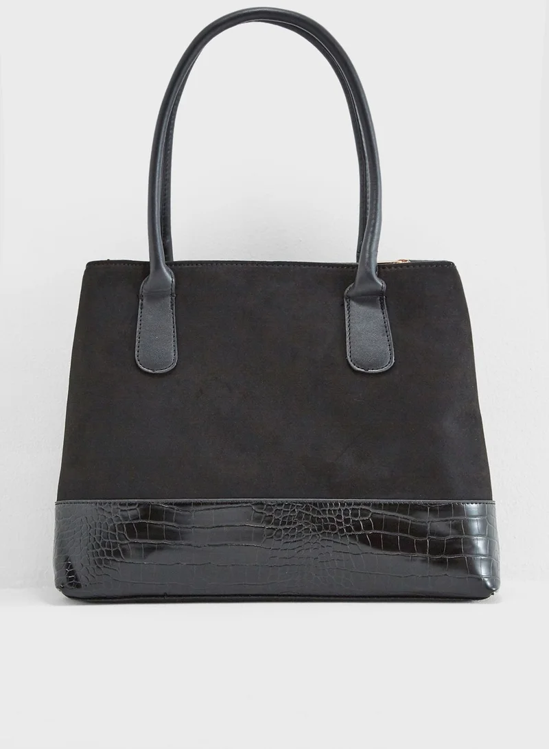 DOROTHY PERKINS Crocodile Panel Tote Bag