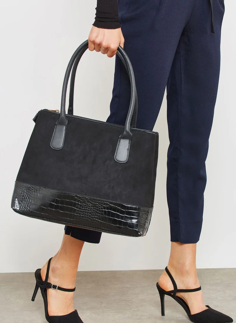 DOROTHY PERKINS Crocodile Panel Tote Bag
