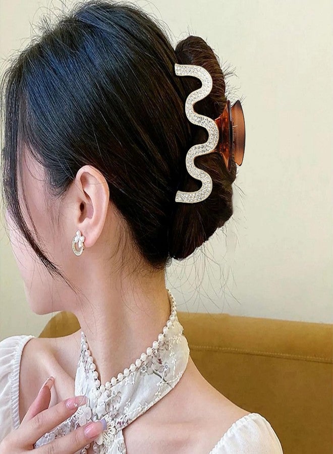 SINIDE Rhinestone Hair Claw Clips, Crystal Plastic Jaw Clip Nonslip Acrylic Claw Clips for Thick Long Hair, Large Fashion Clamps Accessories for Women Ladies Strong Hold Barrette for Styling (2 Pack) - Image 5