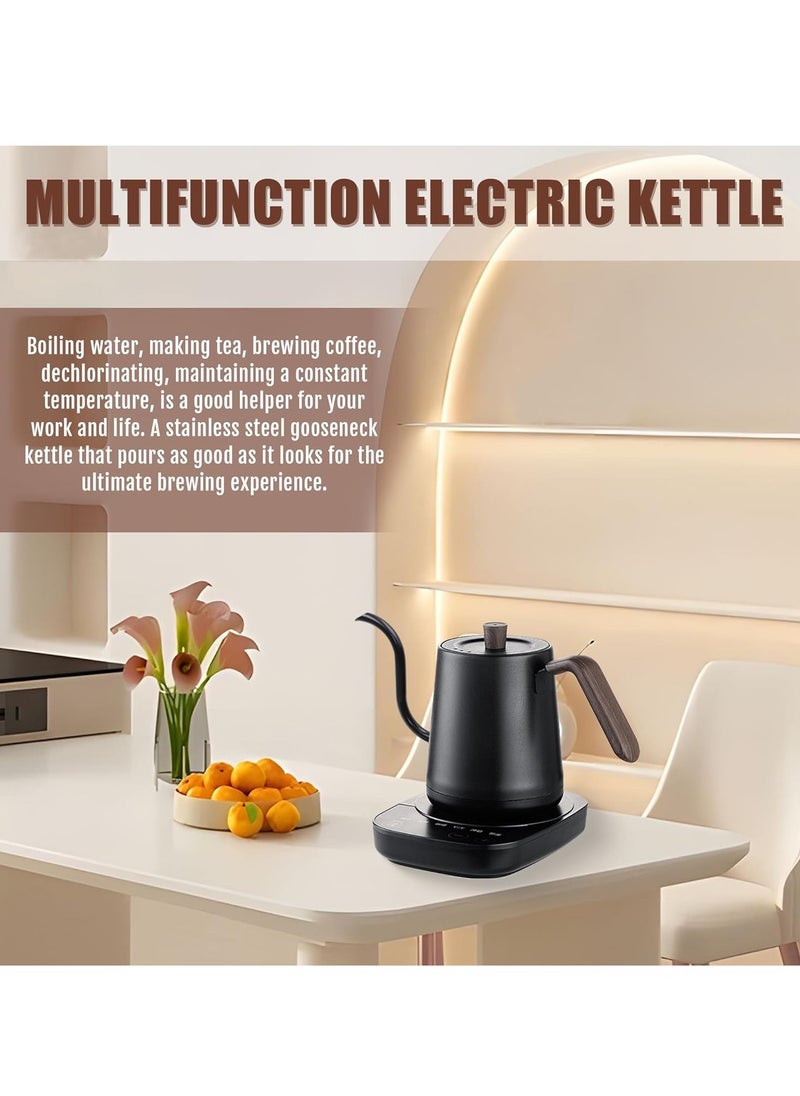 Electric Gooseneck Kettle Water Kettle With Temperature Control 0.8L Tea Coffee Kettle Pot Fast Boiling 304 Stainless Steel