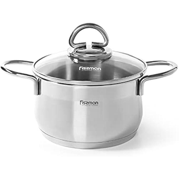 فيسمان قدر مونيكا 18×105 سم، سعة 26 لترًا، مع غطاء زجاجي من الفولاذ المقاوم للصدأ - Image 1