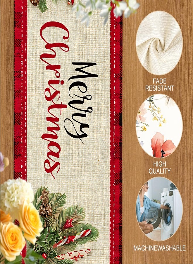 ANNA QUEEN Christmas Gnome Table Runner and Placemats Set of 6, 13"x72" Rustic Table Runner with 12"x18" Placemats, Farmhouse Holiday Dining Table Set - Image 4