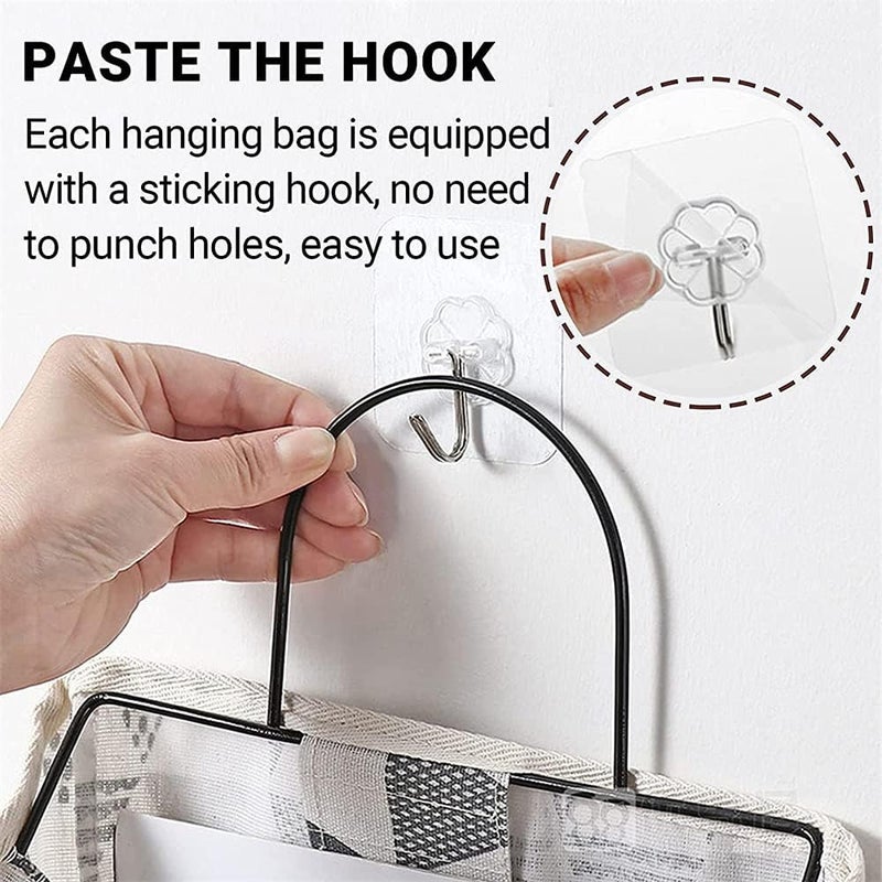Wall Hanging Organizer Bag - Gray Linen Cotton Storage for Bedroom, Kitchen, and Living Room - Image 5