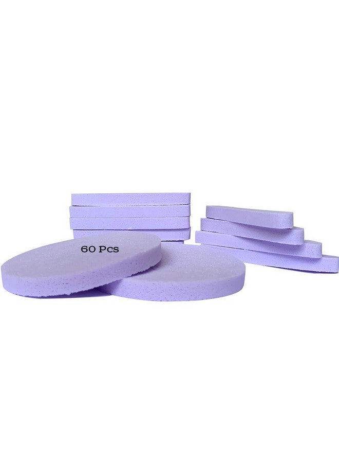 Tegelrying Facial Sponge Compressed,PVA Professional Makeup Removal Wash Round Face Sponge Pads Exfoliating Cleansing for Women (60 Pcs, Purple)  - Image 1