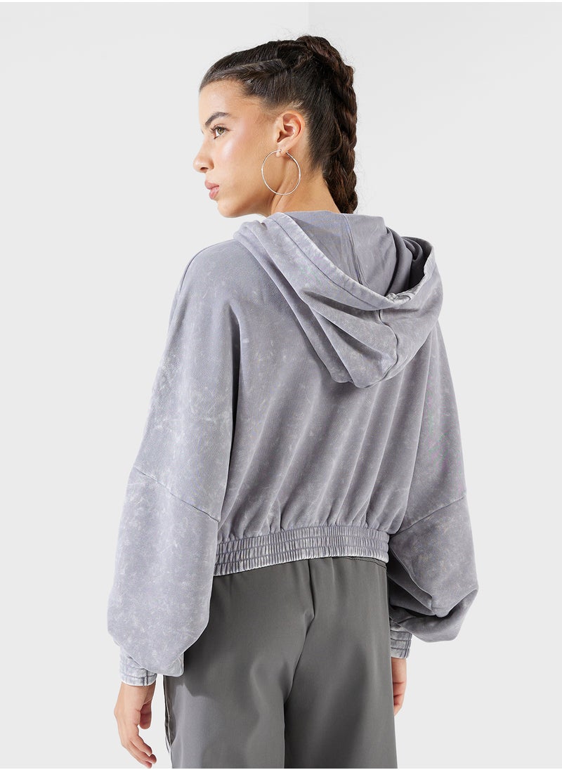 adidas Originals Acid Washed Cropped Hoodie  - Image 2