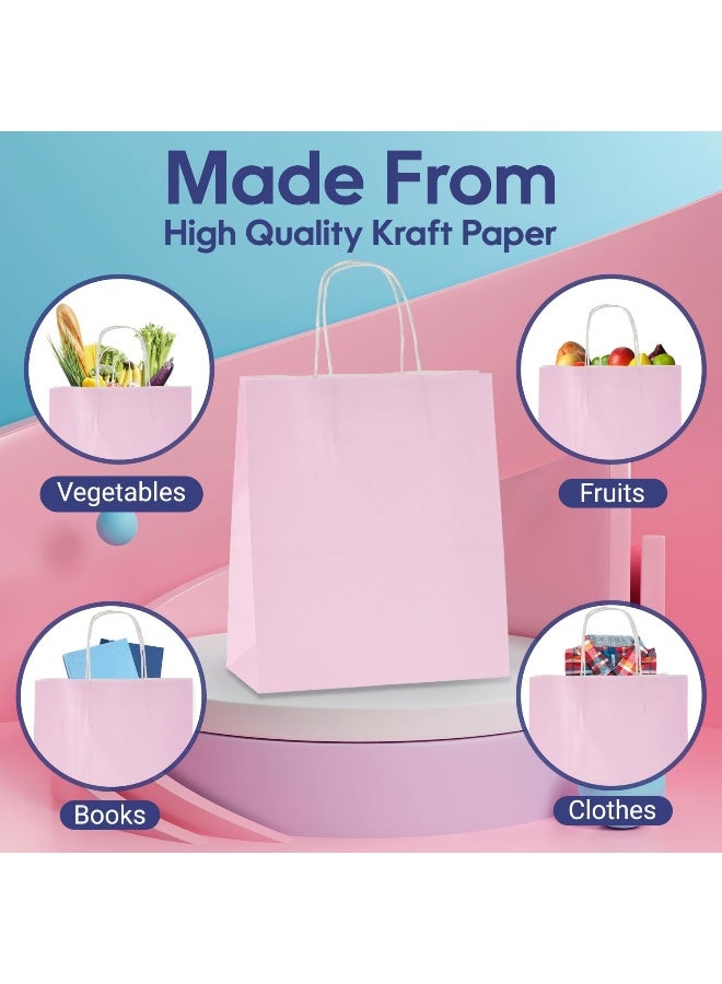 إس إن إتش باكينج أكياس حفلات من ورق كرافت من إس إن إتش باكينج بمقبض ملتوي، 25 قطعة، مقاس 24 سم × 28 سم × 12 سم، لون وردي - Image 3