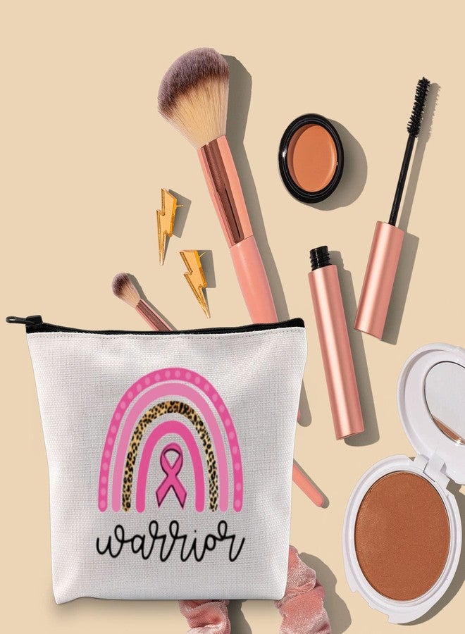 BLUPARK Breast Cancer Awareness Makeup Bag Breast Cancer Warrior Gift Breast Cancer Survivor Gift Pink Ribbon Zipper Bag (Breast Cancer Warrior) - Image 3