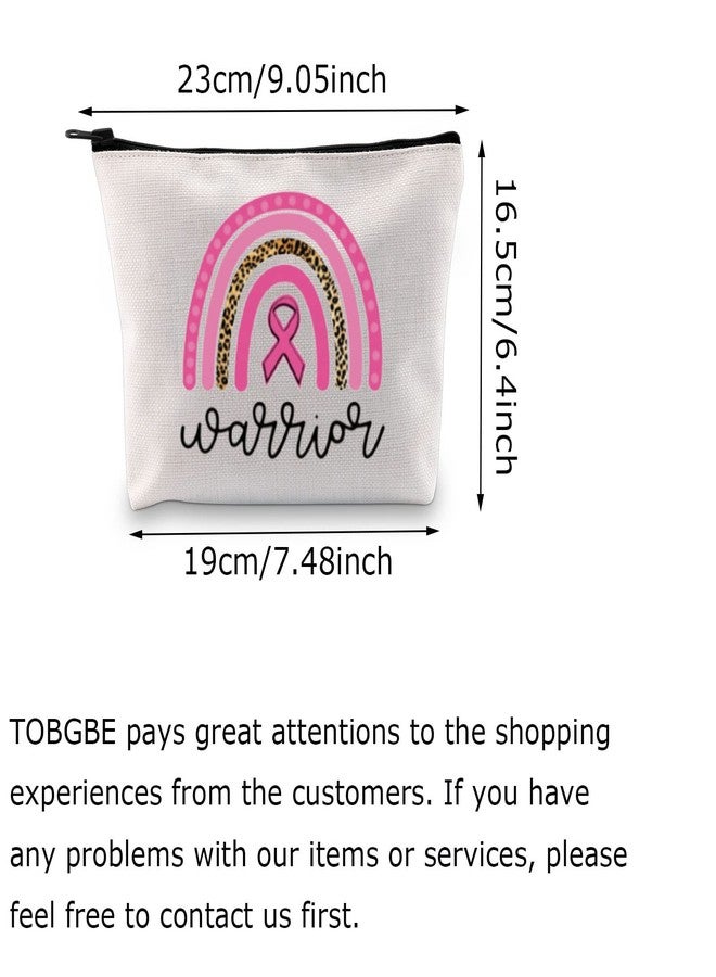 BLUPARK Breast Cancer Awareness Makeup Bag Breast Cancer Warrior Gift Breast Cancer Survivor Gift Pink Ribbon Zipper Bag (Breast Cancer Warrior) - Image 2