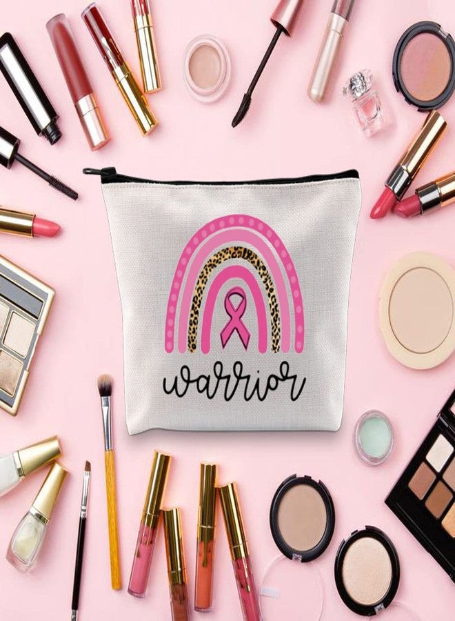 BLUPARK Breast Cancer Awareness Makeup Bag Breast Cancer Warrior Gift Breast Cancer Survivor Gift Pink Ribbon Zipper Bag (Breast Cancer Warrior) - Image 4